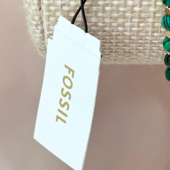 Fossil All Stacked Up Reconstituted Green Malachite Beaded Bracelet - Picture 5 of 6